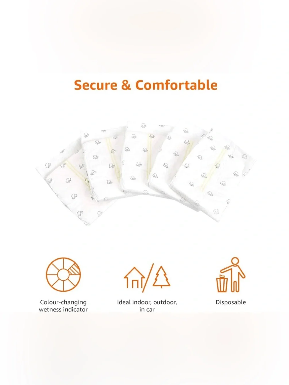 Amazon White Disposable Dog Wraps with Leak-Proof Protection - Medium /sealed